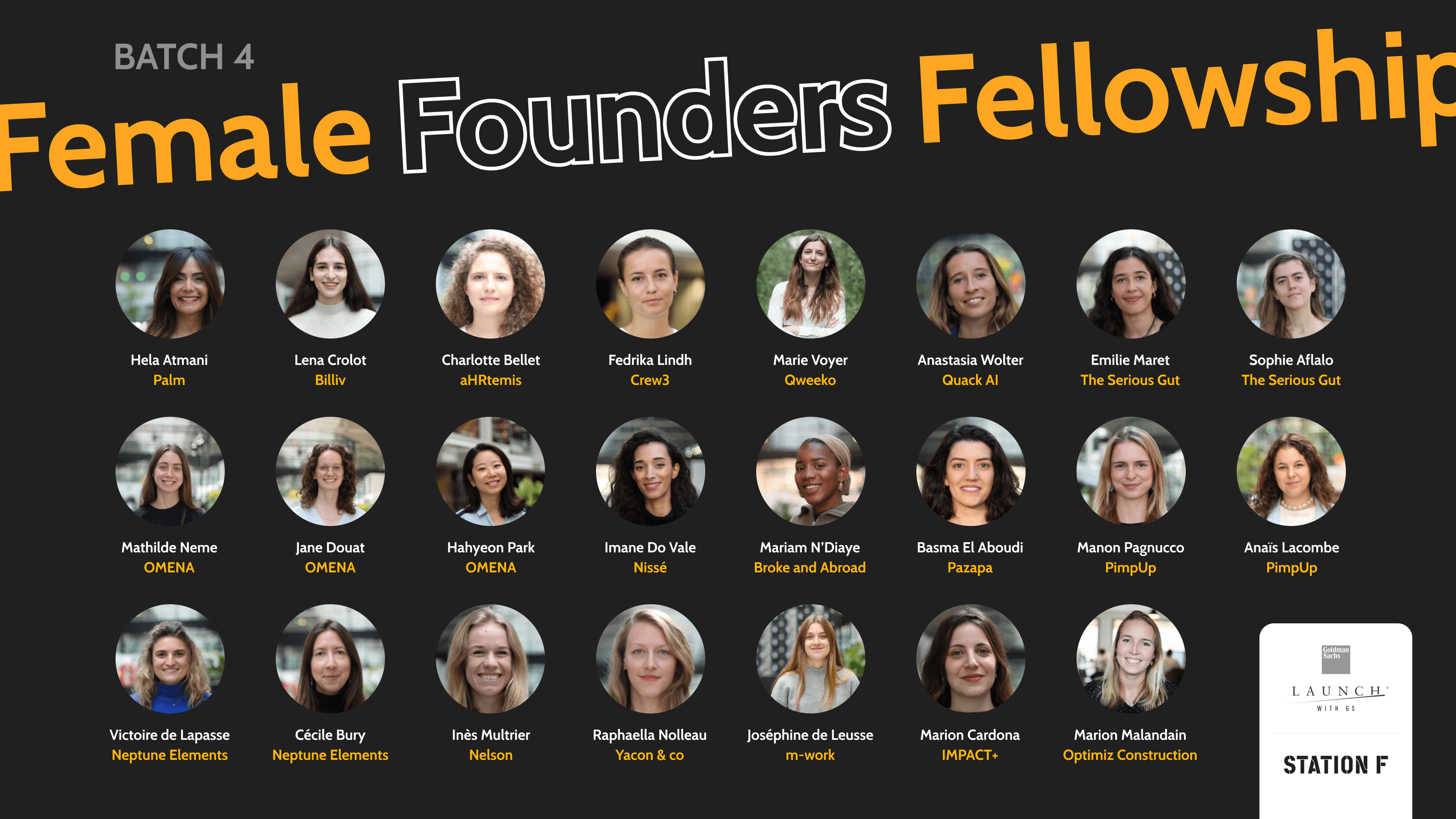 STATION F announces its Female Founders Fellowship 2023 promotion