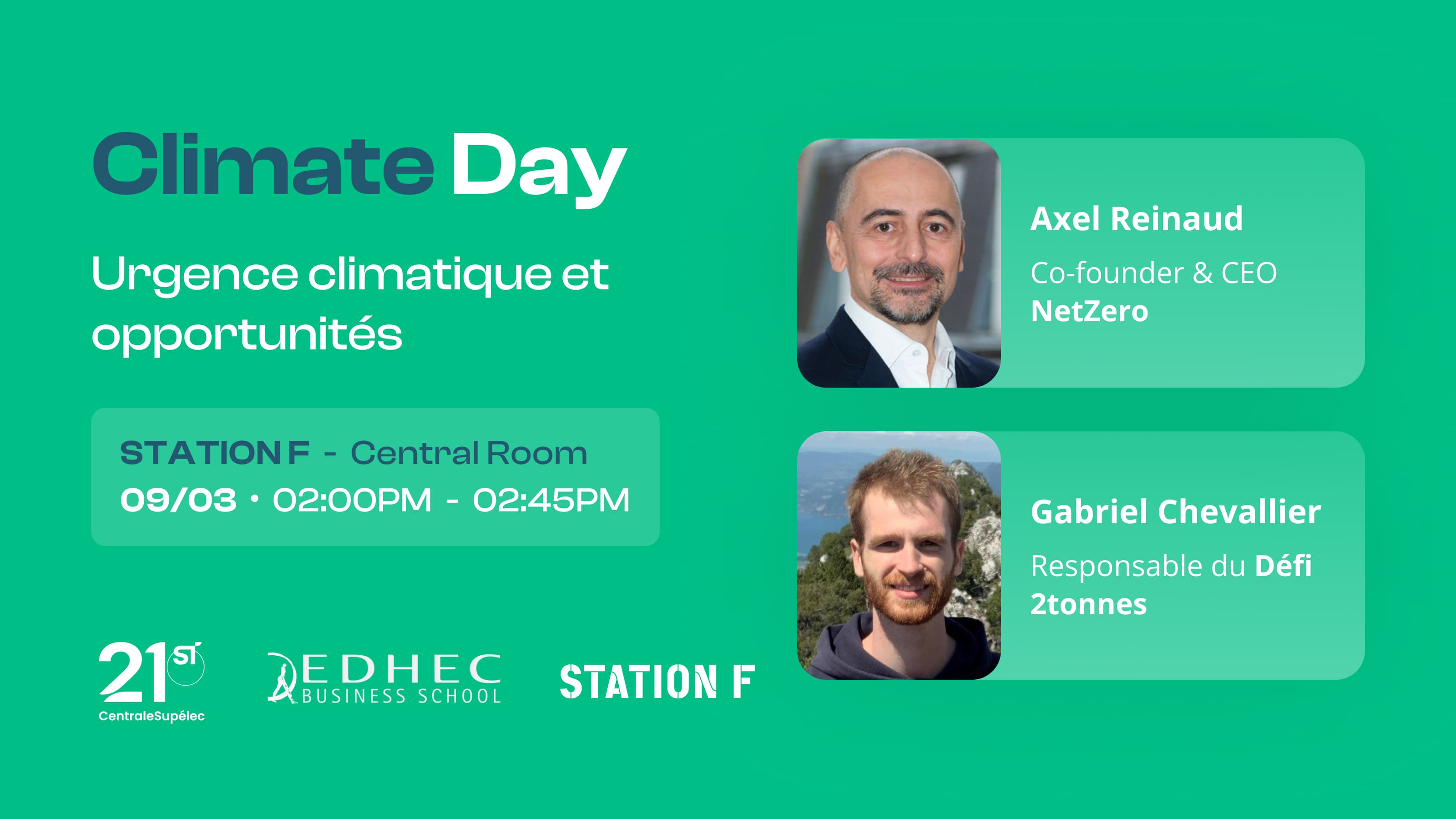 STATION F, CentraleSupélec & EDHEC will organize Climate Day on March 9