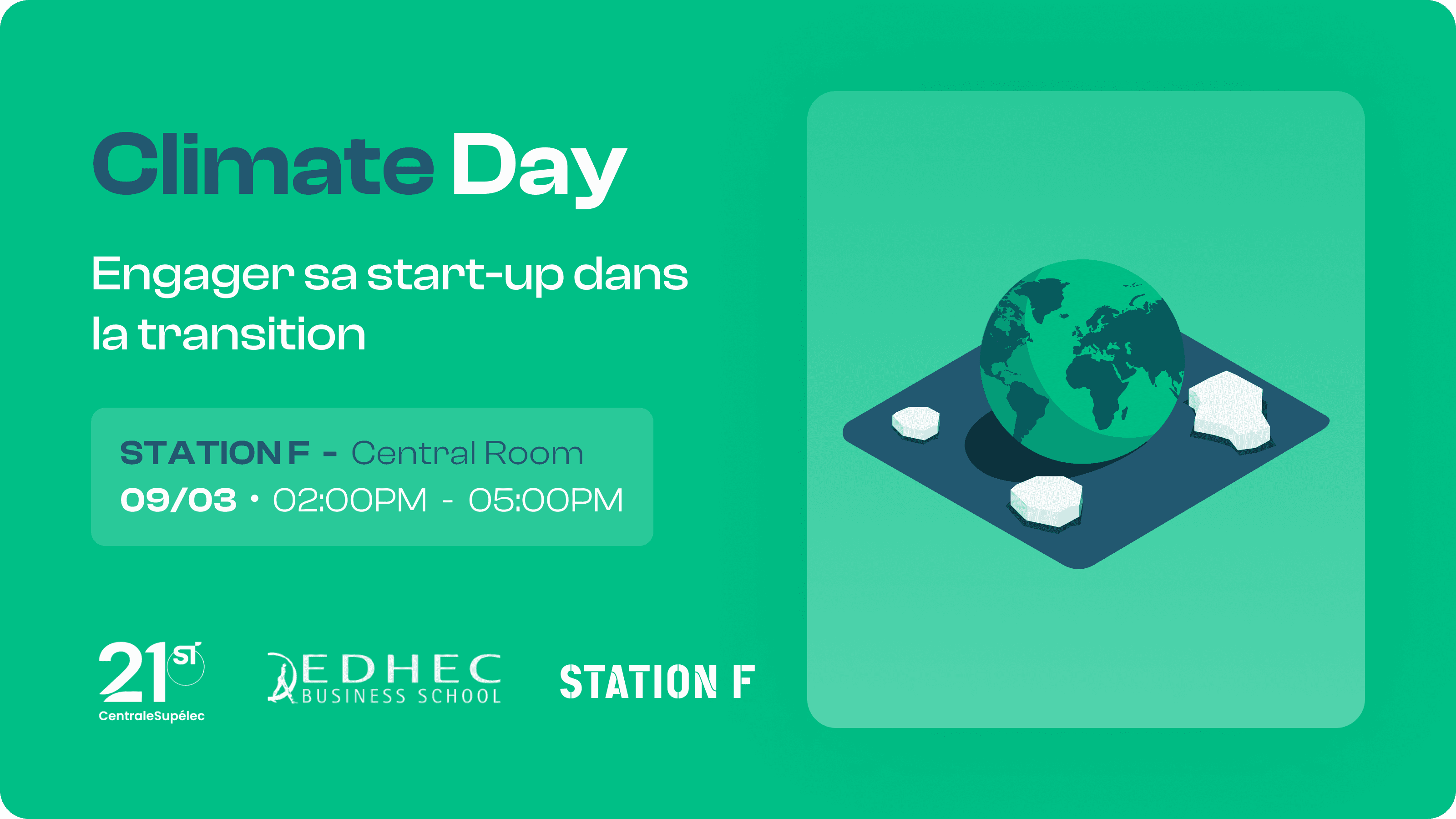 STATION F, CentraleSupélec & EDHEC will organize Climate Day on March 9
