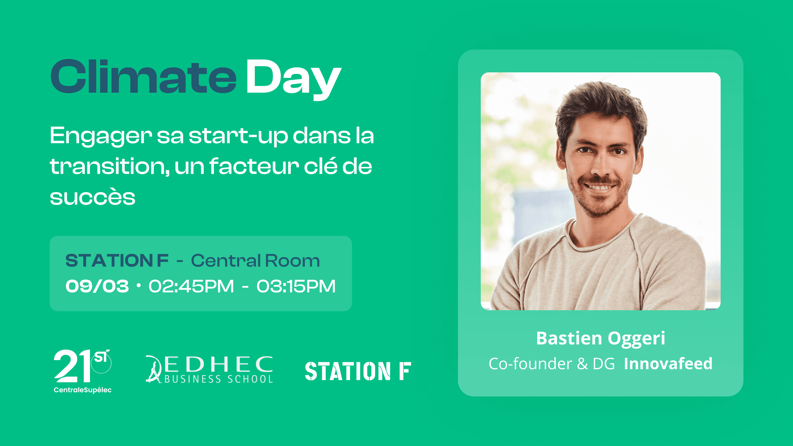 STATION F, CentraleSupélec & EDHEC will organize Climate Day on March 9