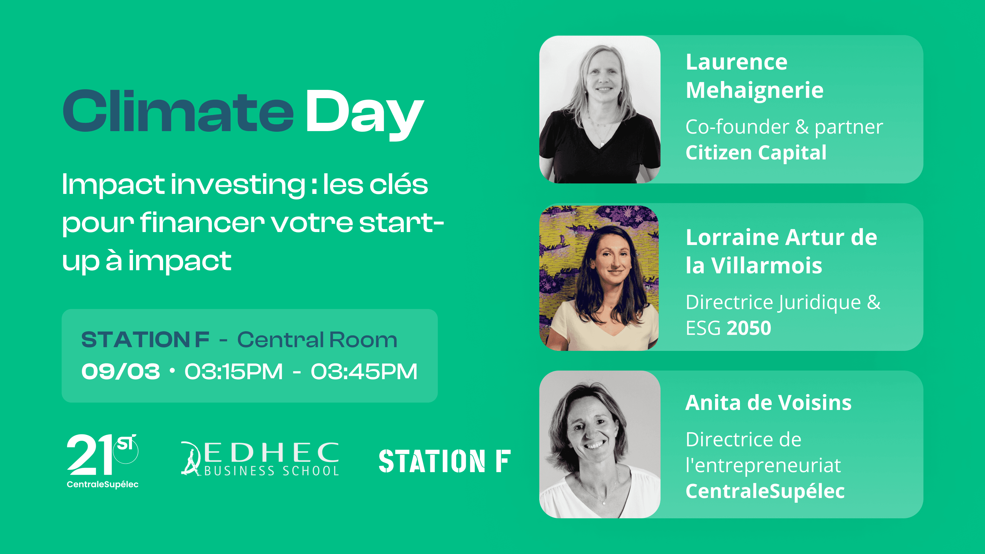 STATION F, CentraleSupélec & EDHEC will organize Climate Day on March 9