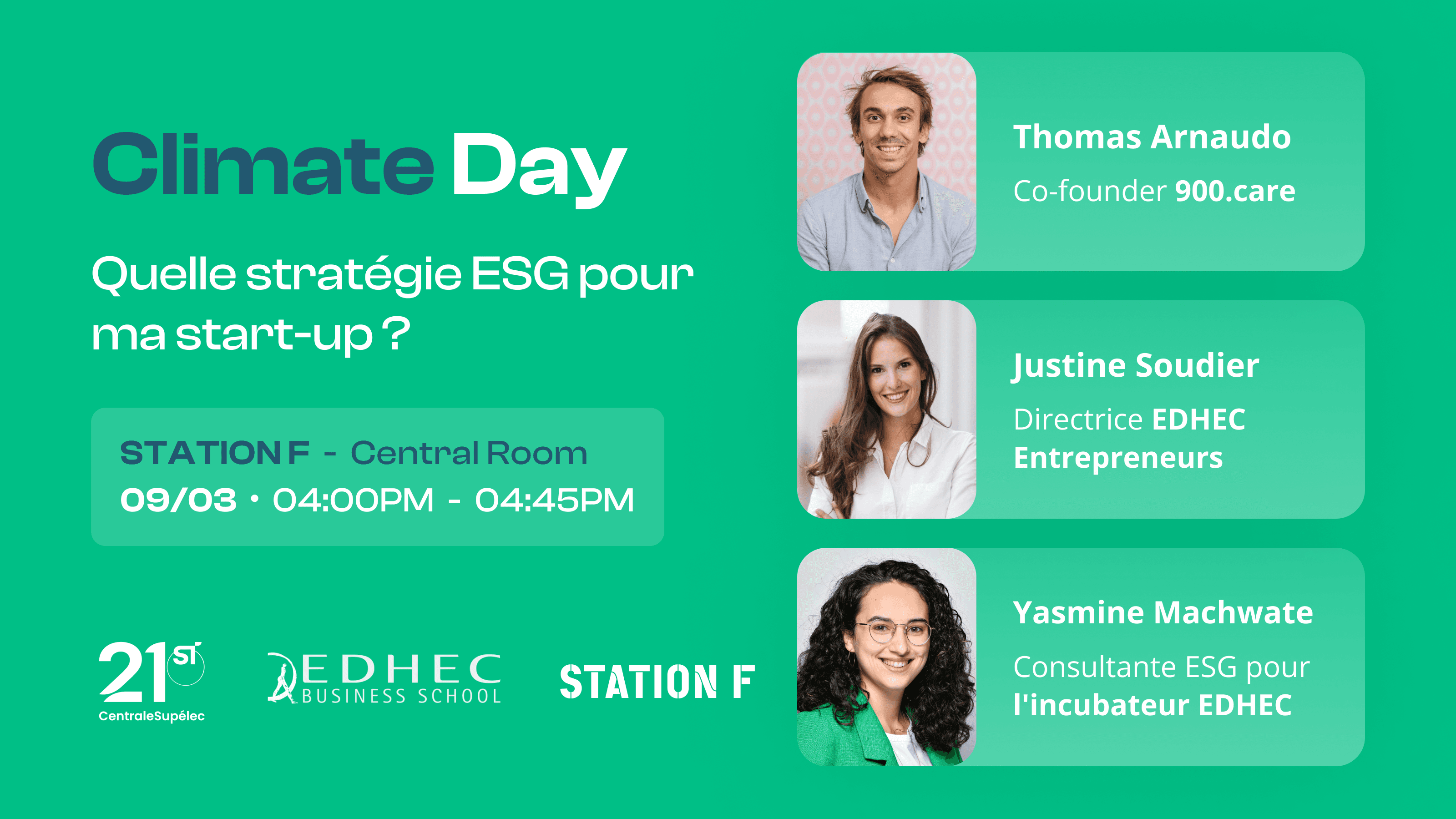 STATION F, CentraleSupélec & EDHEC will organize Climate Day on March 9