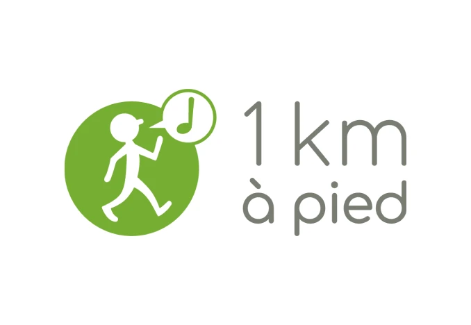 1km à pied logo